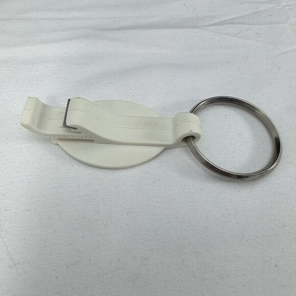 BUD LIGHT Blue White Beer Bottle Opener Key Fob Ring Vintage Keychain by EVANS - Picture 2 of 5